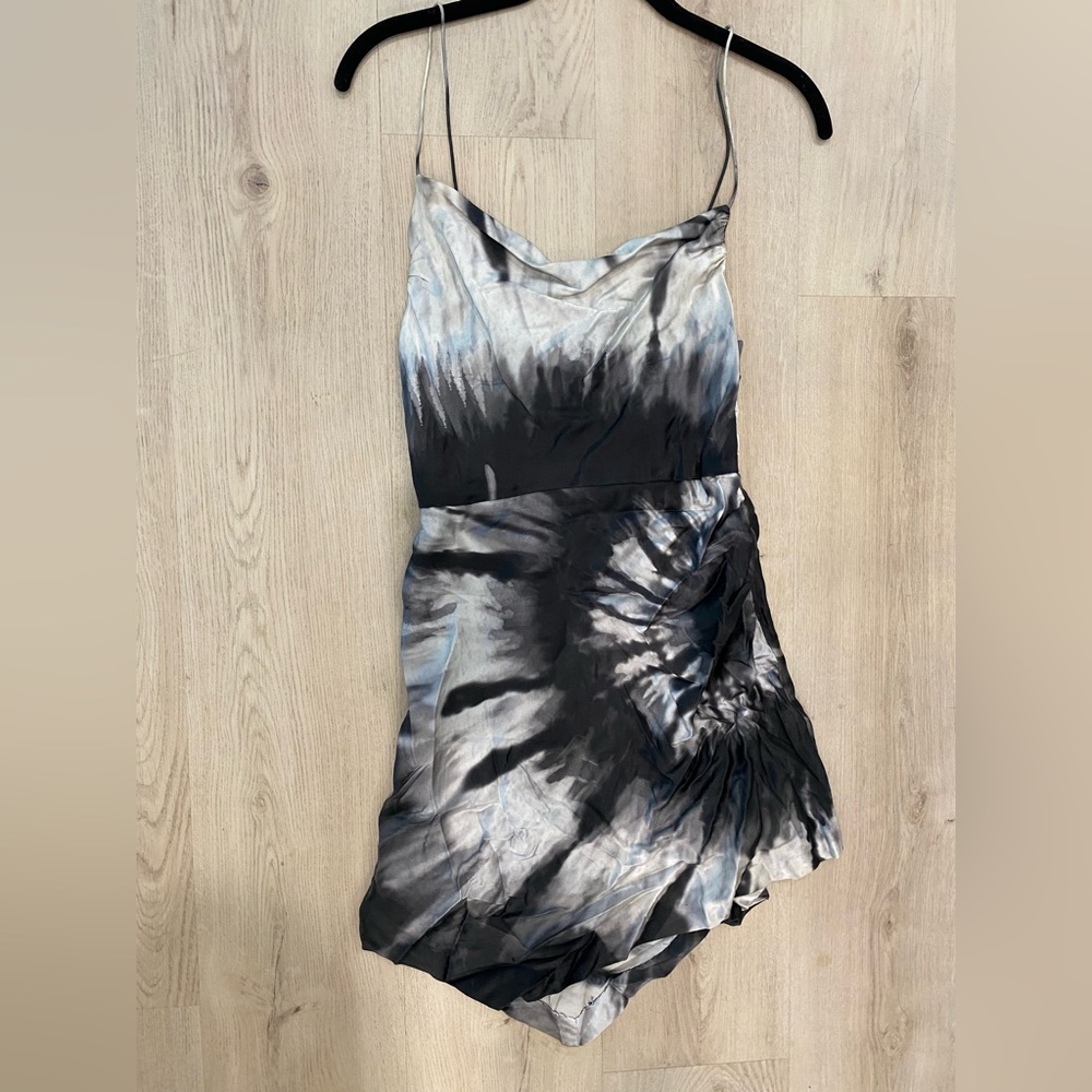 Retrofete silk mini with asymmetrical bottom